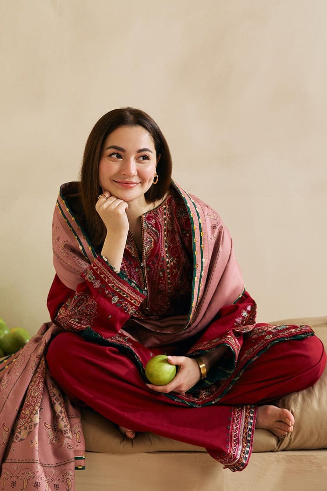 BrandsInn-3PC LAWN EMBROIDERED SHIRT COUTURE WITH MONARK PRINT DUPATTA AND TROUSER-BI-168