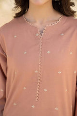 BrandsInn-2PC DHANAK EMBROIDERED SHIRT WITH DHANAK EMBROIDRED TROUSER-BI-4184