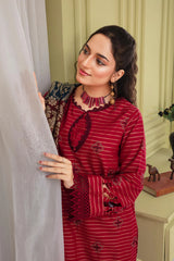 BRANDSINN-3PC KHADAR CUTWORK EMBROIDERED SHIRT WITH KASHMIRI JACQUARD WOOL SHAWL-BI-1503