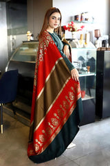 BRANDSINN-3PC KHADDAR CUTWORK EMBROIDERED SHIRT WITH KASHMIRI JACQUARD WOOL SHAWL-BI-4031