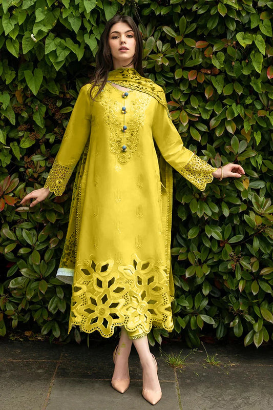 BrandsInn-3PC DHANAK EMBROIDERED SHIRT WITH WOOL PRINTED SHAWL & TROUSER-BI-4070