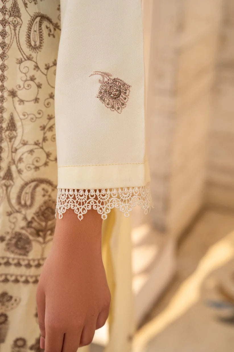 BRANDS INN-3PC DHANAK EMBROIDERED SHIRT WITH DHANAK HEAVY CUTWORK EMBROIDERED SHAWL-BI-4087