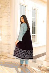 BRANDSINN-3PC KHADDAR EMBROIDERED SHIRT WITH VELVET EMBROIDERED READY TO WEAR SHAWL-BI-4041