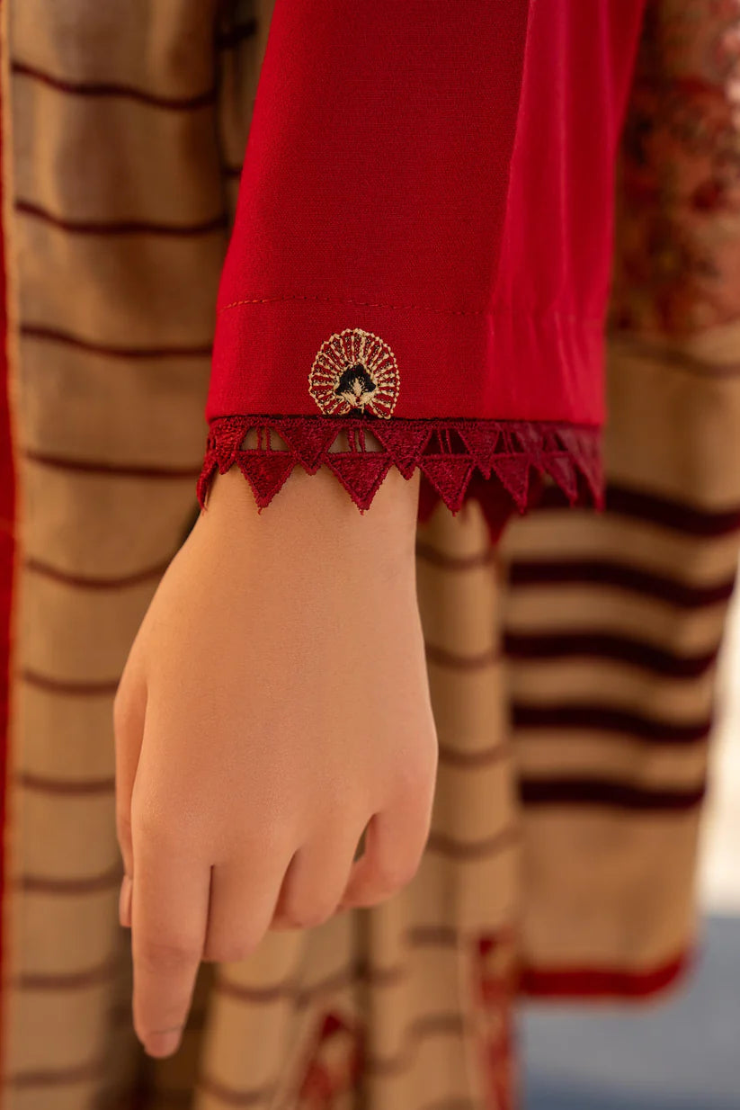 BRANDS INN-3PC DHANAK CUTWORK EMBROIDERED SHIRT WITH HEAVY CUTWORK EMBROIDERED JACQUARD WOOL SHAWL-BI-4086
