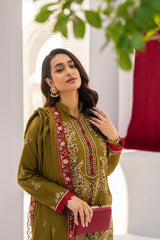 BRANDSINN-3PC LAWN EMBROIDERED SHIRT WITH LAWN EMBROIDERED READY TO WEAR DUPATTA-BI-136