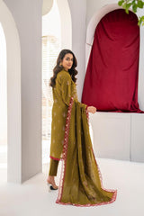 BRANDSINN-3PC LAWN EMBROIDERED SHIRT WITH LAWN EMBROIDERED READY TO WEAR DUPATTA-BI-136