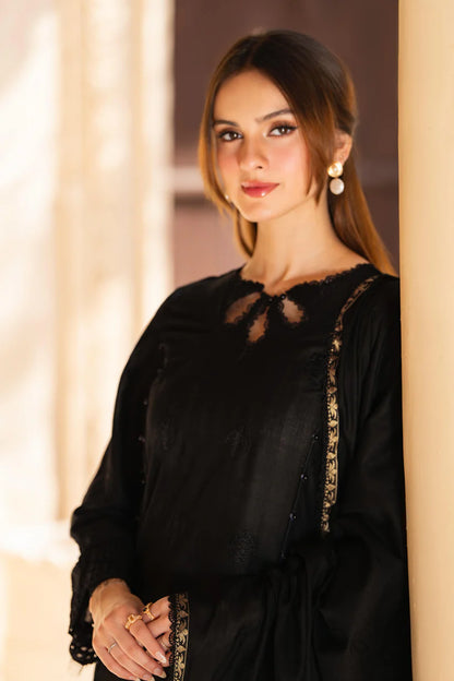 MIRAKHI-3PC LAWN CHIKENKARI EMBROIDERED SHIRT WITH LAWN JAQUARD PRINT DUPATTA-BI-191