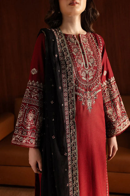 BATIK-3PC DHANAK EMBROIDERED SHIRT WITH CHIFFON EMBROIDERED DUPATTA AND EMB TROUSER-BI-4065