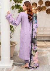 BrandsInn-3PC CHIKENKAARI LAWN EMBROIDERED SHIRT WITH MONARK PRINT DUPATTA AND TROUSER-BI-4054