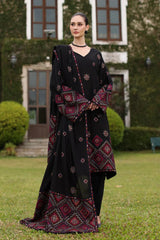 BrandsInn-3PC KARANDI EMBROIDERED SHIRT WITH KARANDI EMBROIDERED SHAWL AND TROUSER-BI-4398