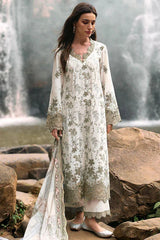 BrandsInn-3PC LAWN EMBROIDERED SHIRT WITH MONARK PRINT DUPATTA & LAWN TROUSER-BI-261