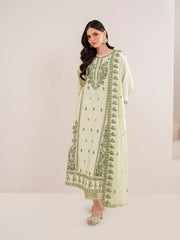 BrandsInn-3PC DHANAK EMBROIDERED SHIRT WITH DHANAK EMBROIDERED SHAWL AND TROUSER-BI-4167