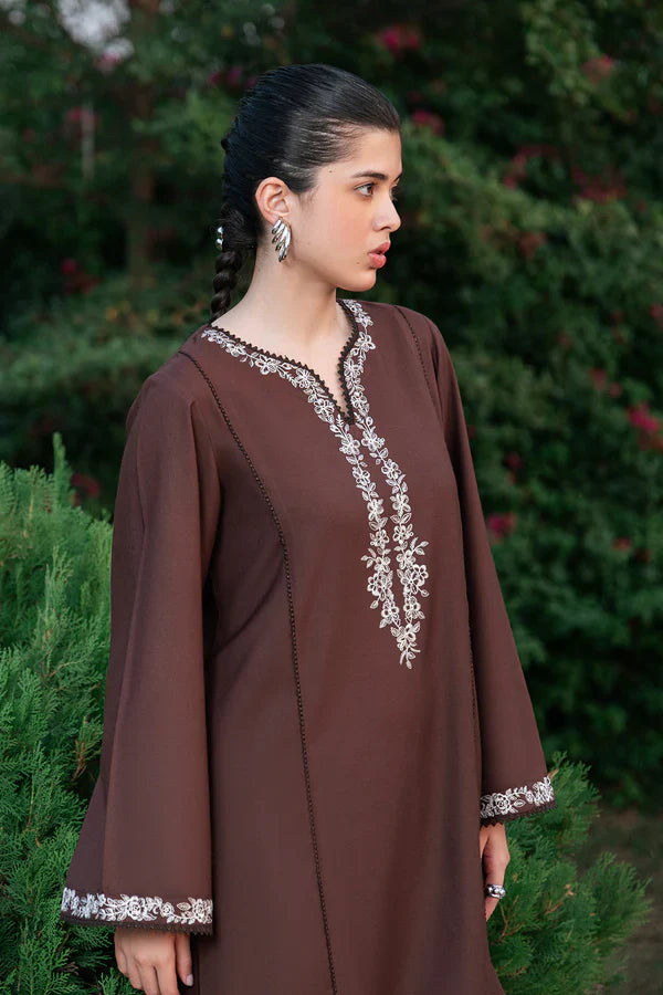 BrandsInn-2PC DHANAK EMBROIDERED SHIRT WITH DHANAK EMBROIDERED TROUSER-BI-4094