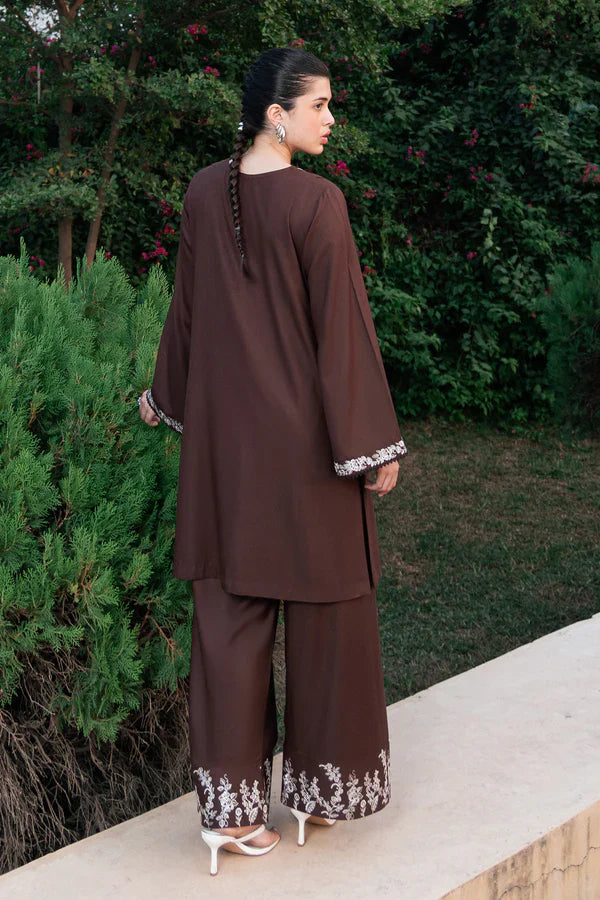BrandsInn-2PC DHANAK EMBROIDERED SHIRT WITH DHANAK EMBROIDERED TROUSER-BI-4094