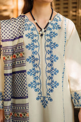 BrandsInn-3PC LAWN EMBROIDERED SHIRT WITH MONARK PRINTED DUPATTA & EMB TROUSER-BI-170