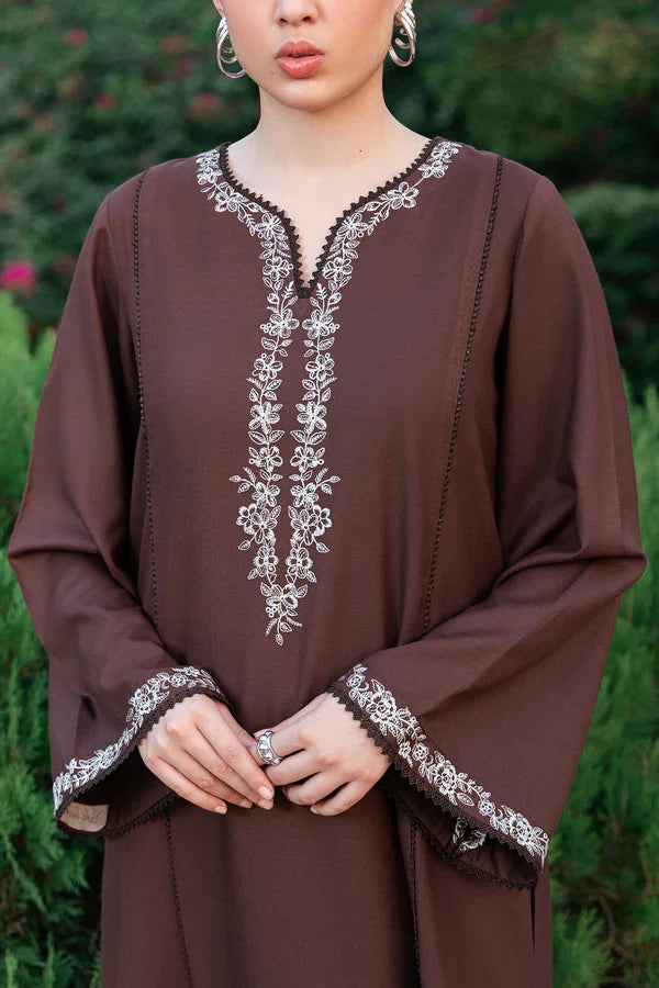 BrandsInn-2PC DHANAK EMBROIDERED SHIRT WITH DHANAK EMBROIDERED TROUSER-BI-4029