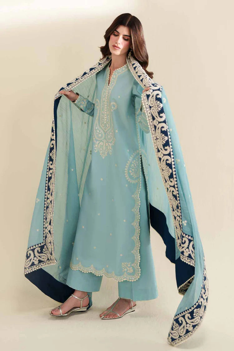 BrandsInn-3PC LAWN EMBROIDERED SHIRT WITH CHIFFON EMB DUPATTA AND TROUSER-BI-4916