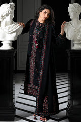 BrandsInn-3PC DHANAK EMBROIDERED SHIRT WITH DHANAK EMBROIDERED SHAWL AND TROUSER-BI-4340