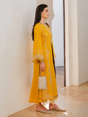 BrandsInn-3PC LAWN EMBROIDERED SHIRT WITH CHIFFON PRINT DUPATTA AND EMB TROUSER-BI-4821