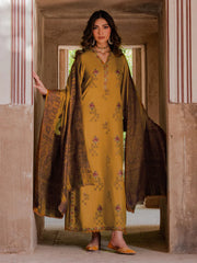 BrandsInn-3PC KHADDAR EMBROIDERED SHIRT WITH PASHMINA WOOL SHAWL & KHADDAR TROUSER-BI-4355