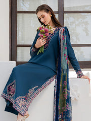 BrandsInn-3PC LAWN EMBROIDERED SHIRT WITH CHIFFON PRINTED DUPATTA AND TROUSER-BI-4846