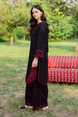 BrandsInn-2PIECE DHANAK EMBROIDERED SHIRT WITH DHANAK EMB TROUSER-BI-15004