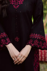 BrandsInn-2PIECE DHANAK EMBROIDERED SHIRT WITH DHANAK EMB TROUSER-BI-15004