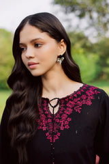 BrandsInn-2PIECE DHANAK EMBROIDERED SHIRT WITH DHANAK EMB TROUSER-BI-15004