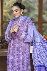 MIRAKHI-3PC LAWN LASERCUT EMBROIDERED SHIRT WITH MOARK PRINT DUPATTA-VOL-1-BI-131