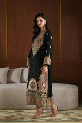 BrandsInn-2PC SILK EMBROIDERED SHIRT AND SILK EMBROIDERED SLEEVES-BI-15129