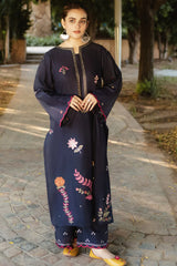 BrandsInn- 2PC Dhanak Embroidered Shirt With Dhanak Embroidered Trouser-BI-4081