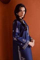 BrandsInn-2PIECE DHANAK EMBROIDERED SHIRT WITH DHANAK EMB SLEEVES-BI-15013