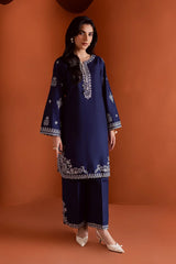 BrandsInn-2PIECE DHANAK EMBROIDERED SHIRT WITH DHANAK EMB SLEEVES-BI-15013
