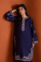 BrandsInn-2PIECE DHANAK EMBROIDERED SHIRT WITH DHANAK EMB SLEEVES-BI-15013