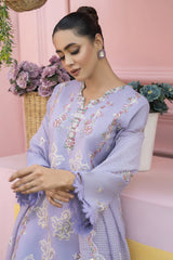BrandsInn-3PC LAWN EMBROIDERED SHIRT WITH KHAADI NET EMB DUPATTA & TROUSER-BI-399