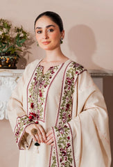 BrandsInn-3PC KARANDI EMBROIDERED SHIRT WITH KARANDI EMB SHAWL AND EMB TROUSER-BI-5213