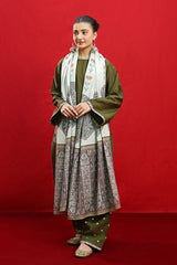 BrandsInn- 3PC Dhanak Embroidered Shirt With Twil Print Wool Shawl & Trouser-BI-4082