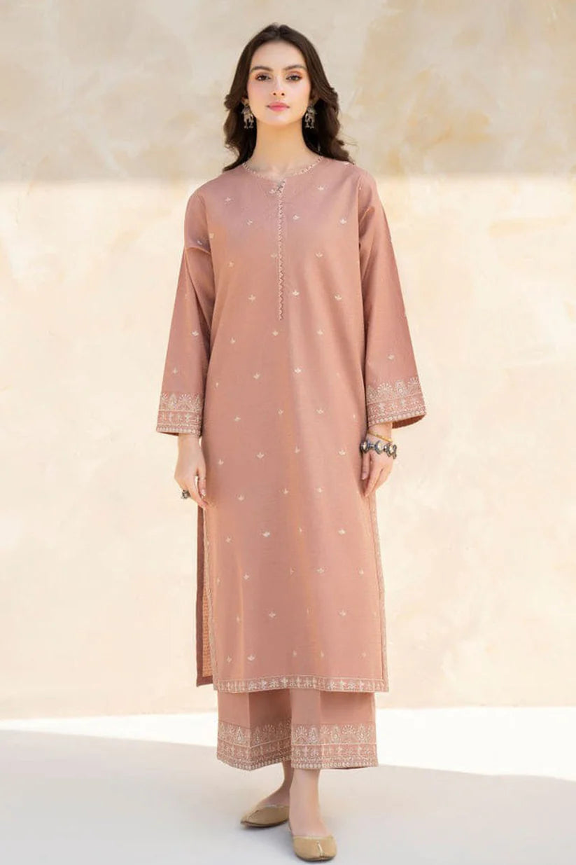 BrandsInn-2PC DHANAK EMBROIDERED SHIRT WITH DHANAK EMBROIDRED TROUSER-BI-4184