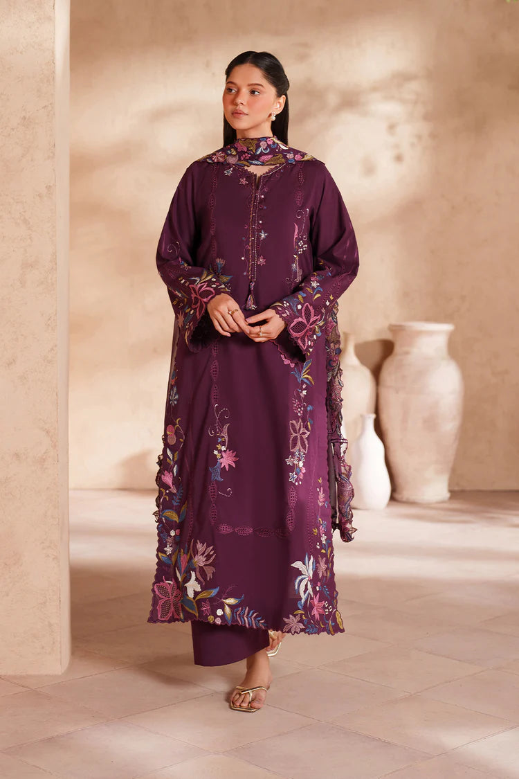 BrandsInn-3PC LAWN EMBROIDERED SHIRT WITH KHAADI NET EMBROIDERED DUPATTA AND TROUSER-BI-4833