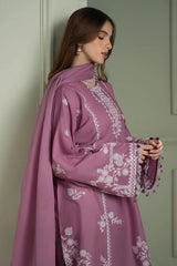 BrandsInn-3PC LAWN EMBROIDERED SHIRT CHIFFON EMBROIDRERD DUPATTA & TROUSER-BI-4501