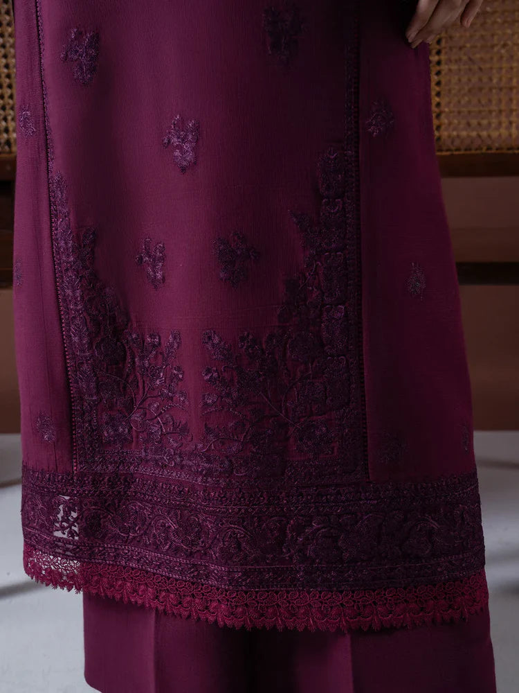 BrandsInn-3PC DHANAK EMBROIDERED SHIRT WITH COURTRAI PRINTED SHAWL & TOUSER-BI-4219