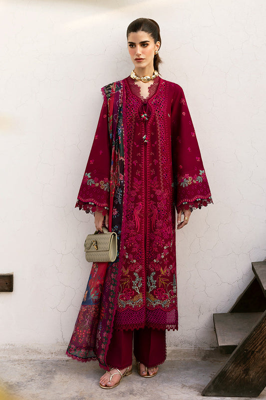 BrandsInn-3PC DHANAK EMBROIDERED SHIRT WITH COURTRAI PRINTED SHAWL & DHANAK TOUSER-BI-4278