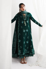 BrandsInn-3PC DHANAK EMBROIDERED SHIRT WITH DHANAK EMBROIDERED SHAWL & EMB TROUSER-BI-5009