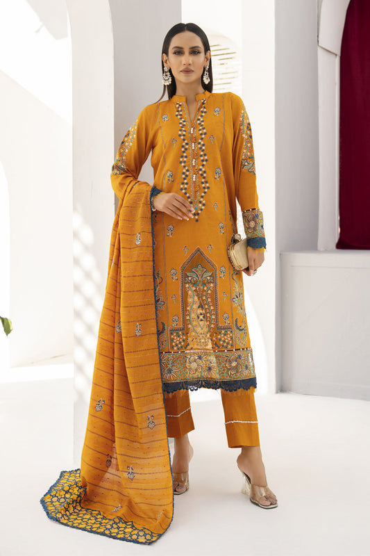BRANDSINN-3PC LAWN EMBROIDERED SHIRT WITH LAWN EMBROIDERED READY TO WEAR DUPATTA-BI-140