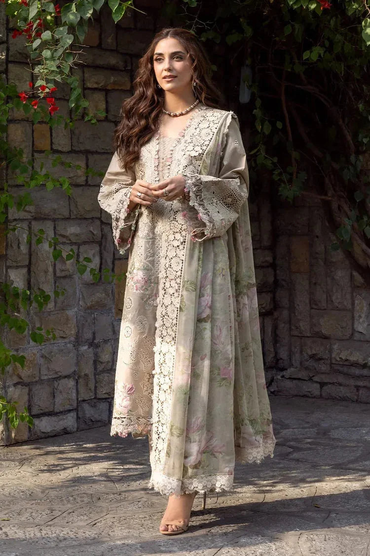 BrandsInn-3PC LAWN EMBROIDERED SHIRT WITH CHIFFON PRINTED EMBROIDERED DUPATTA AND TROUSER-BI-4808
