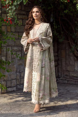 BrandsInn-3PC LAWN EMBROIDERED SHIRT WITH CHIFFON PRINTED EMBROIDERED DUPATTA AND TROUSER-BI-4808