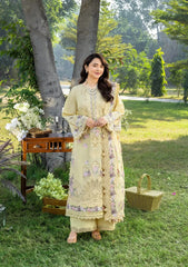 BrandsInn-3PC LAWN EMBROIDERED SHIRT WITH CHIFFON PRINTED EMBROIDERED DUPATTA AND TROUSER-BI-4801