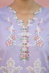 BrandsInn-3PC LAWN EMBROIDERED SHIRT WITH KHAADI NET EMB DUPATTA & TROUSER-BI-399