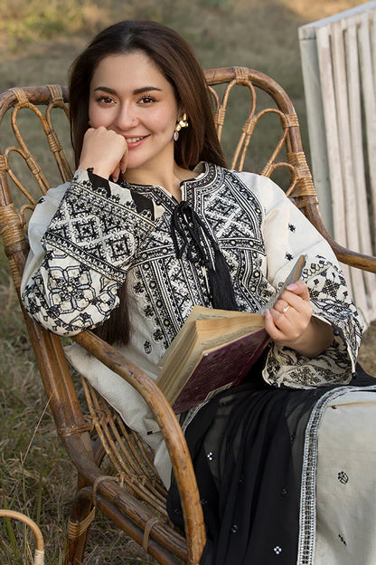 BrandsInn-3PC DHANAK EMBROIDERED SHIRT WITH CHIFFON EMBROIDERED DUPATTA AND EMB TROUSER-BI-4159