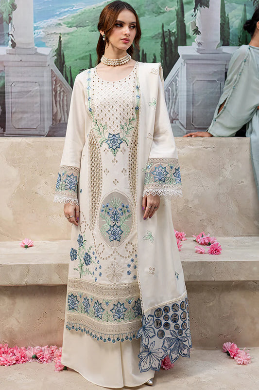 BrandsInn-3PC LAWN LASER EMBROIDERED SHIRT WITH LAWN LASER CUT EMBROIDERED READY TO WEAR DUPATTA-BI-134